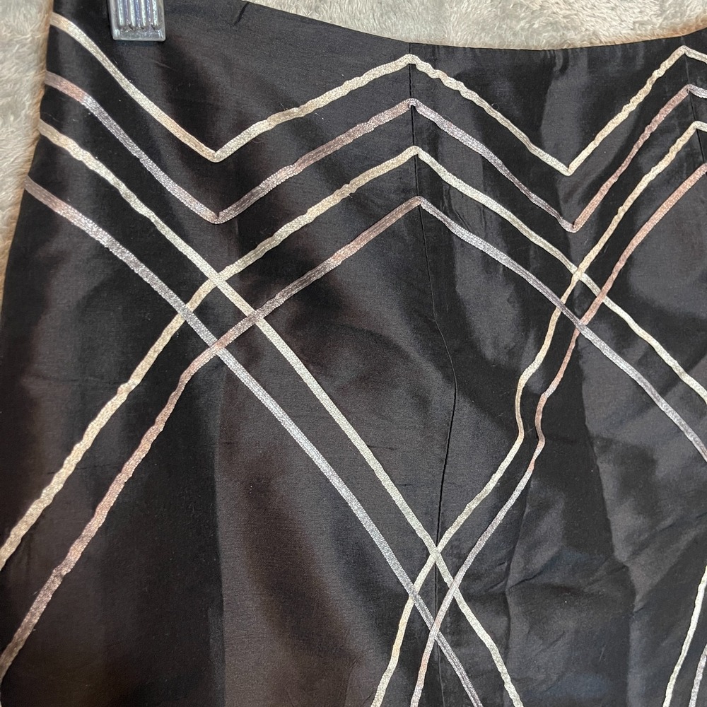 Amanda Smith Women Silk Skirt 12 Vintage 90s Heritage Dark Academia Professional